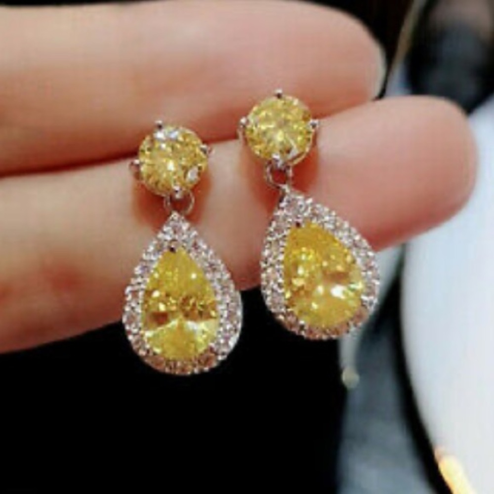 New Sterling silver diamond earrings